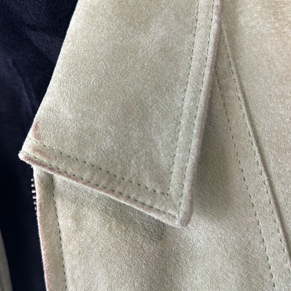 Cold water, Creek avocado green leather jacket X - Picture 3 of 9